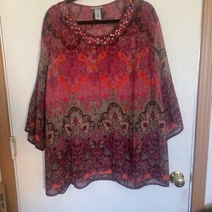 Catherine’s 1x beautiful, sheer tunic top